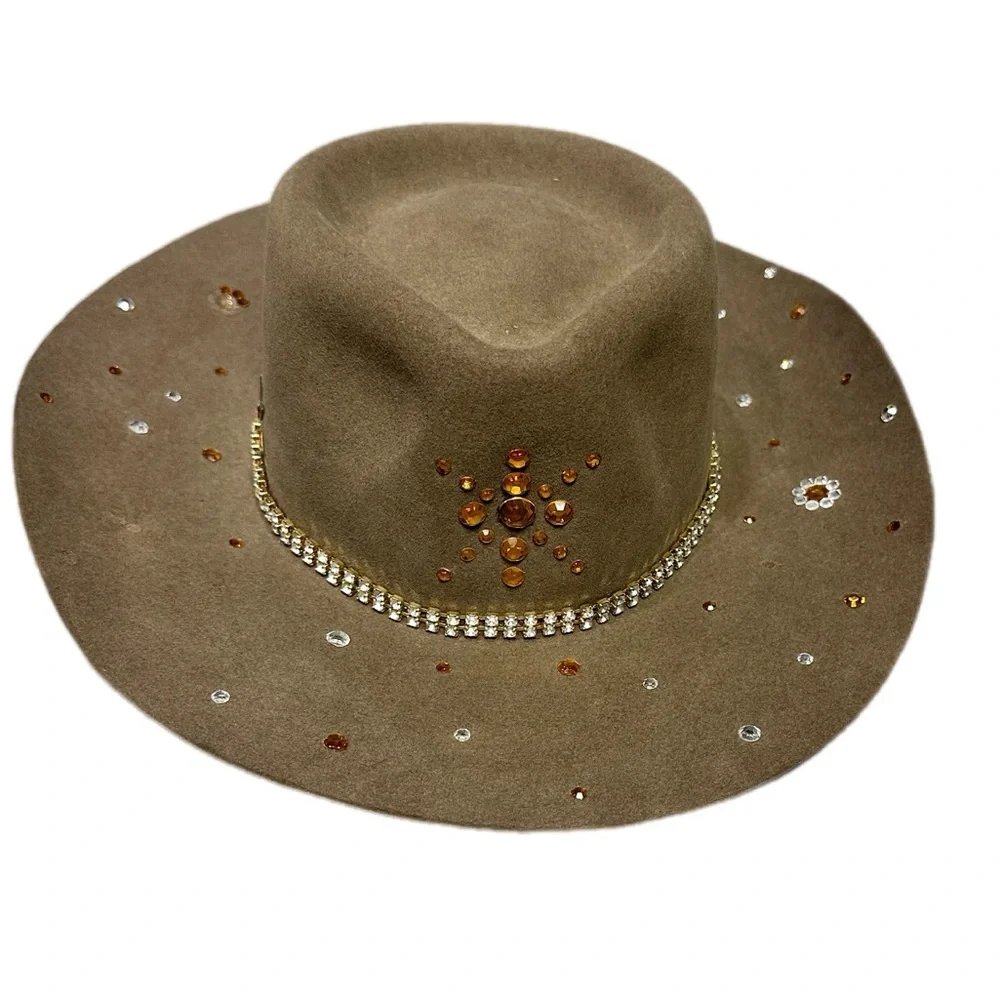 Australian Stock Saddle Co. “The Aussie” Fur Felt Western Hat 6 5/8 Crystal Star